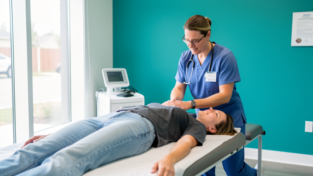 Chiropractor treating a patient at Absolute Chiropractic clinic in Midleton
